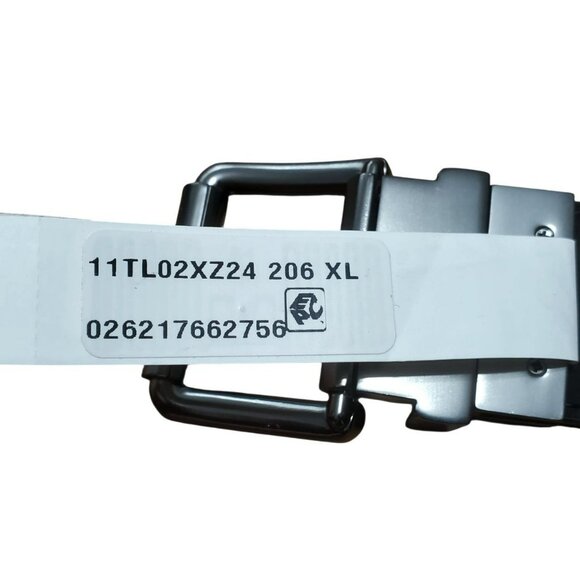 New Tommy Hilfiger Belt Brown Mens XL Gunmetal Buckle Synthetic Leather 1.5" W - Picture 7 of 11